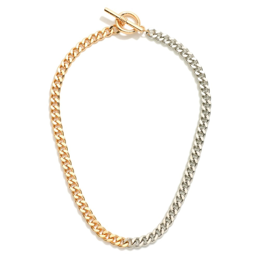 2 TONE TOGGLE NECKLACE