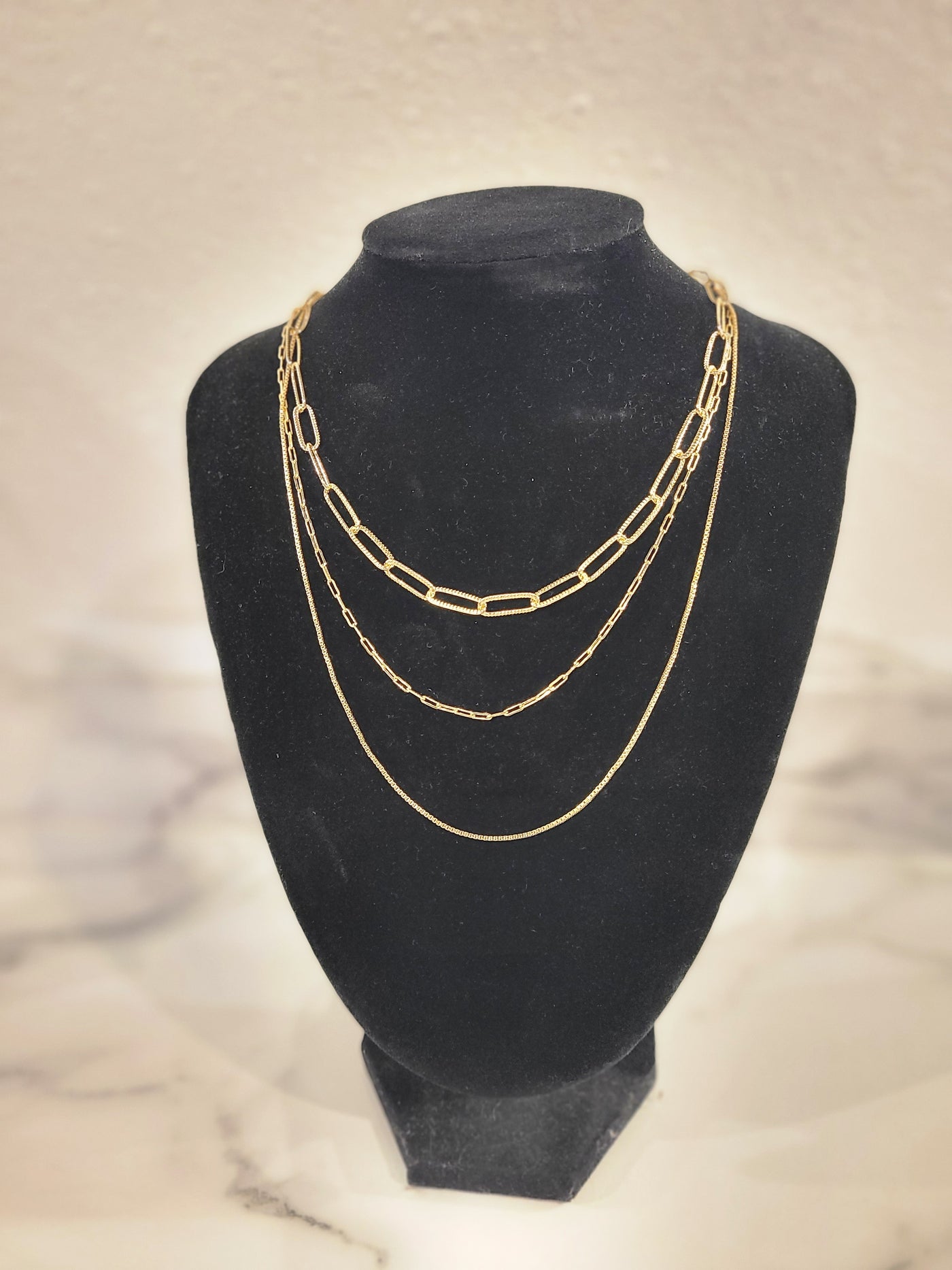 MIXED 3 CHAIN NECKLACE