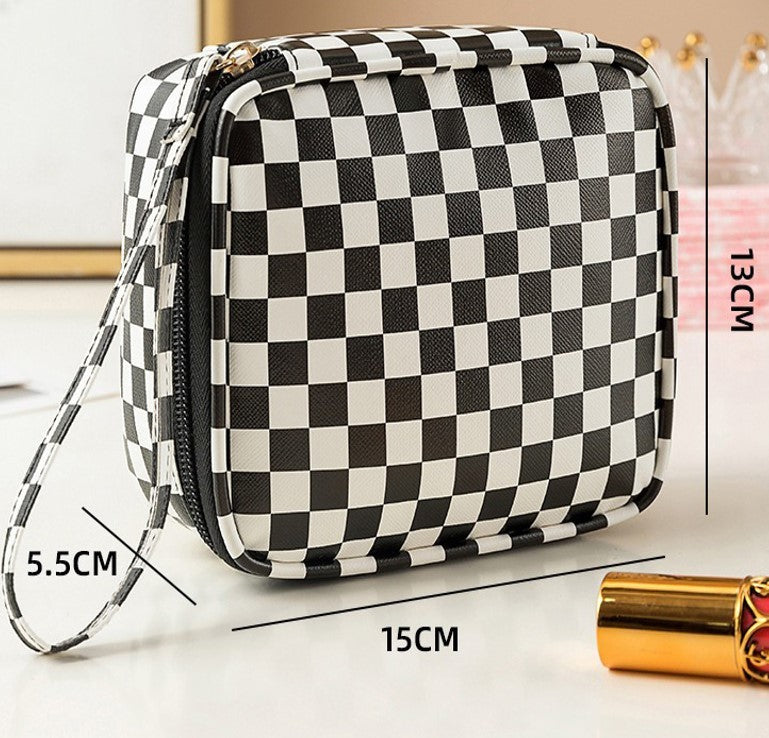 CHECKER MAKEUP BAG