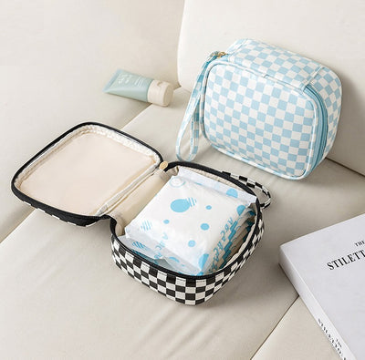 CHECKER MAKEUP BAG