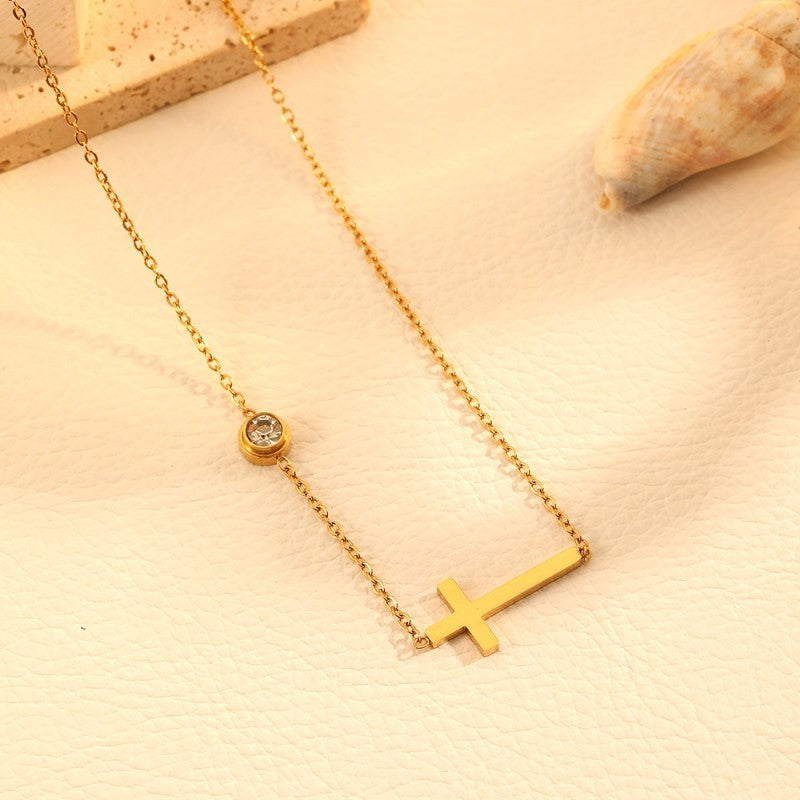 CROSS NECKLACE W/ ACCENT