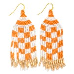 CHECKERED TASSEL EARRING